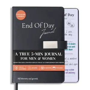 End of Day Journal - The Five Minute Mind Journal for Men and Women 2026 Daily Guided Journal with Prompts for Gratitude Self Reflection Mindfulness Productivity & Personal Growth Vegan Leather 120 GSM 6 Months Undated