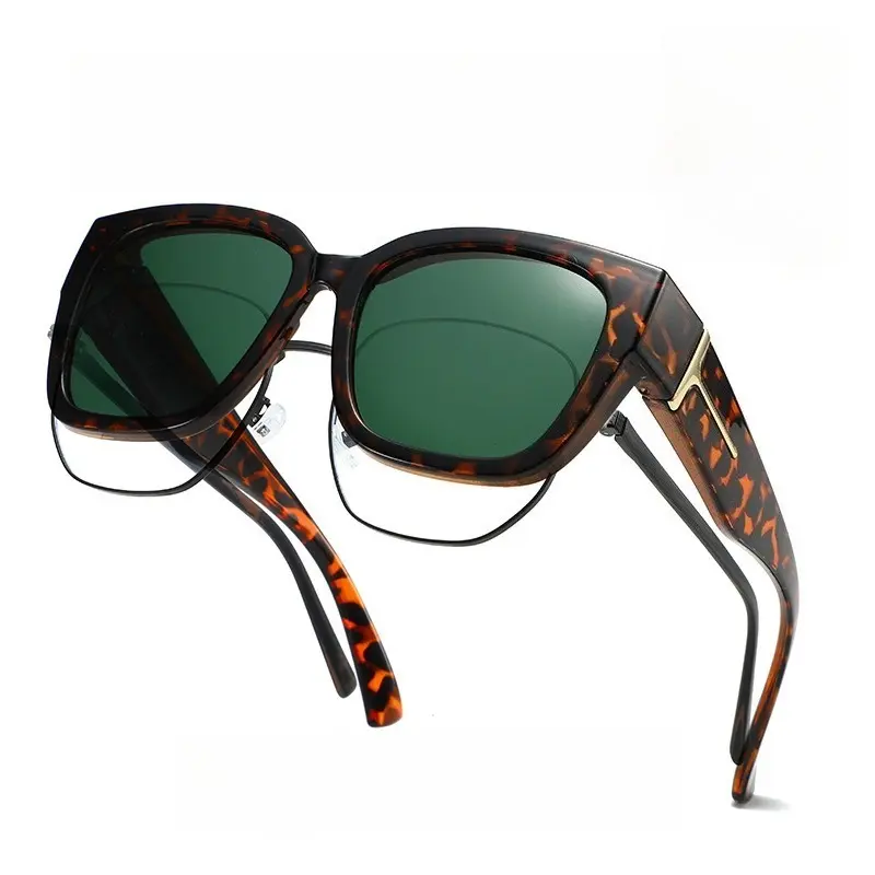 Tortoiseshell Frame, Army Green Lenses