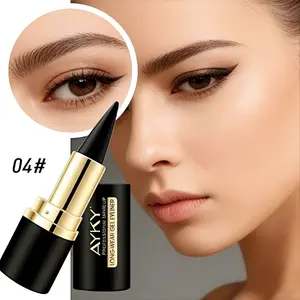 Black Gel Cream Eyeliner Set, Tool Smudge Proof and Waterproof Matte Quick Dry Black Eye-liner Pencil Tattoo Eyeliner Pen Stick Makeup for Women