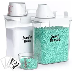Laundry Scent Booster Container for Organization & Storage, 2 Pack 61oz Scent Booster Beads & Powder Dispenser