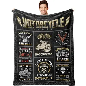 Motorcycle Gifts for Men Women, Best Gifts for Motorcycle Riders, Lovers, Blanket Gift for Boyfriend Husband 60” X 50”