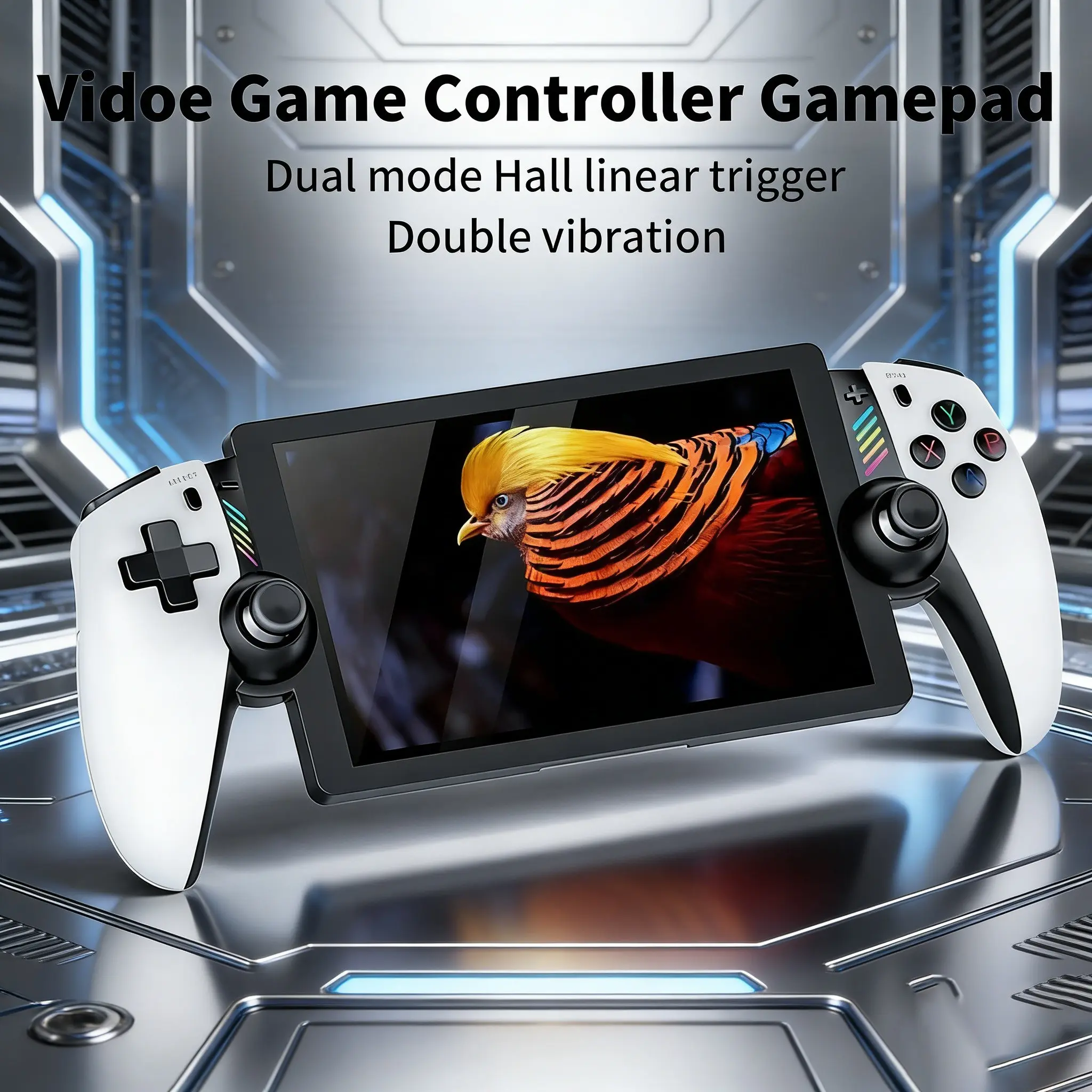 Portable Game Console with Dual Analog Joysticks and Dual Vibration Motors, 4000mah Battery, Ergonomic Grip Design, Durable Abs Material