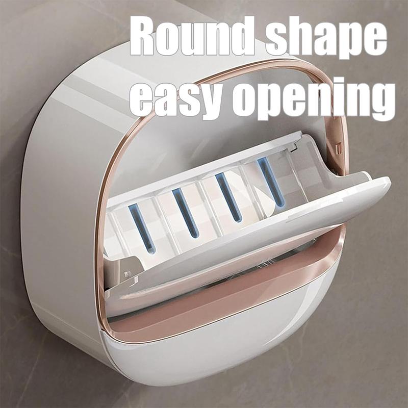 Luxury Soap Holder with Drain Tray Waterproof Soap Dish Holder Adhesive Wall Mounted for Shower Bathroom Bathtub Keeps Soap Bars Dry