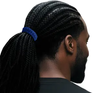 Men's Hair Ties Jumbo Size 2-Pack Royal Super Stretchy for Locs and Braided Hair Soft & Strong Made in the USA