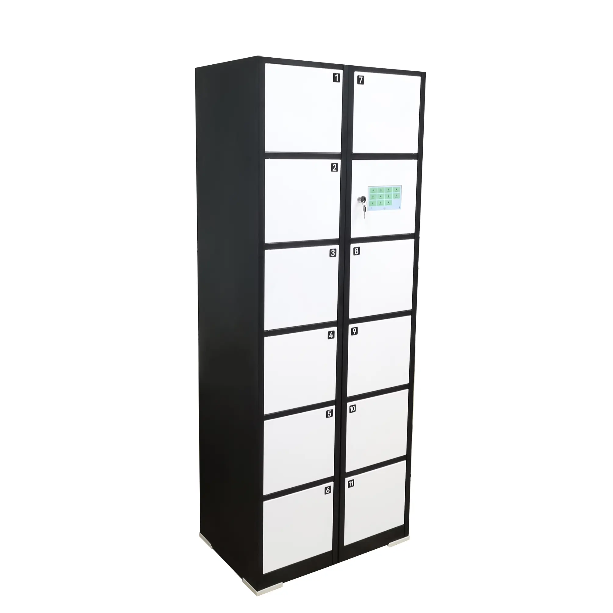 FixtureDisplays® 12 Slot TouchScreen Digtal Access Locker 26.8" x 70.8" x 18", Computer Control Smart Access Public Private Modes  . Extra Duty TBD 18349-TOUCHSCREEN