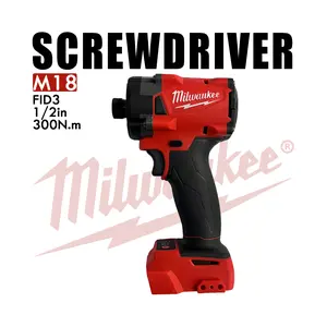 Milwaukee M18 1/2" Compact Impact Wrench, 300 Nm Max Torque, 0-2,500 RPM / 0-3,200 IPM, 4-Mode Drive Control, For Automotive Repair and Mechanical Fastening, Cordless Power Tool