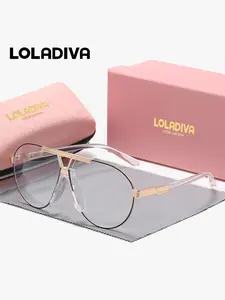 LolaDiva 1 Piece Lightweight Design Full Frame Plaon Glasses Enhance One's Temperament Frog Frame Plaon Glasses