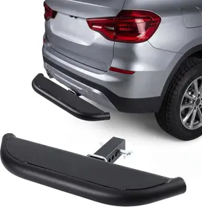 Hitch Step for 2" Receiver, Heavy Duty Rear Bumper Guard with Anti-Slip Step, 350 lbs Load Capacity Steel Hitch Step with Pin Lock & Stabilizer, Universal for Truck SUV Pickup Trailer