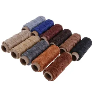 1 Roll 50m/1968inch Sewing Flat Waxed Thread Wax String Braided Cord Hand Stitching Craft 150D