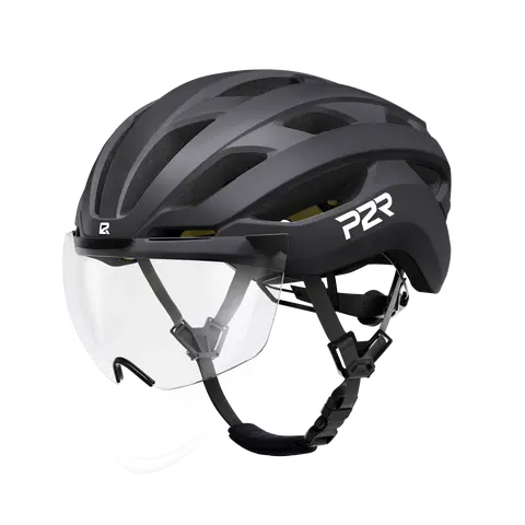 P2R A20 MIPS Adult Biking Helmet - CPSC-Certified PC-In-Mould Protective Gear, Magnetic Photochromic Visor, USB LED Light, UV400 Protection, 250g PC+PA6 Build, M/S Sizes for City, Road Riding