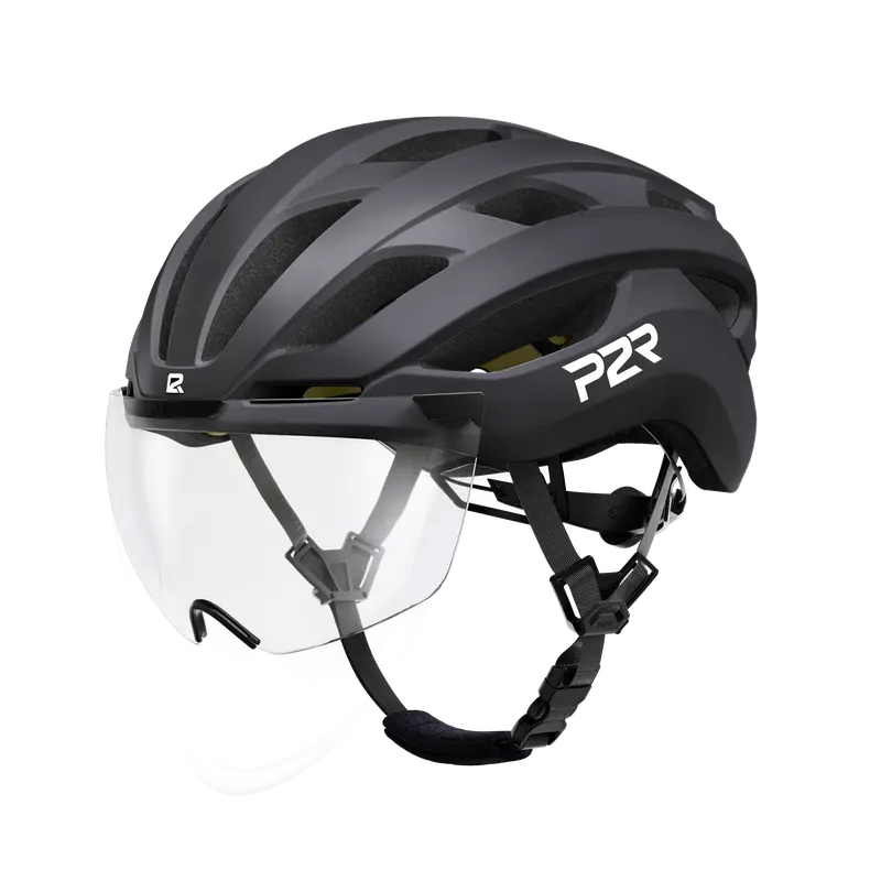P2R A20 MIPS Adult Biking Helmet - CPSC-Certified PC-In-Mould Protective Gear, Magnetic Photochromic Visor, USB LED Light, UV400 Protection, 250g PC+PA6 Build, M/S Sizes for City, Road Riding