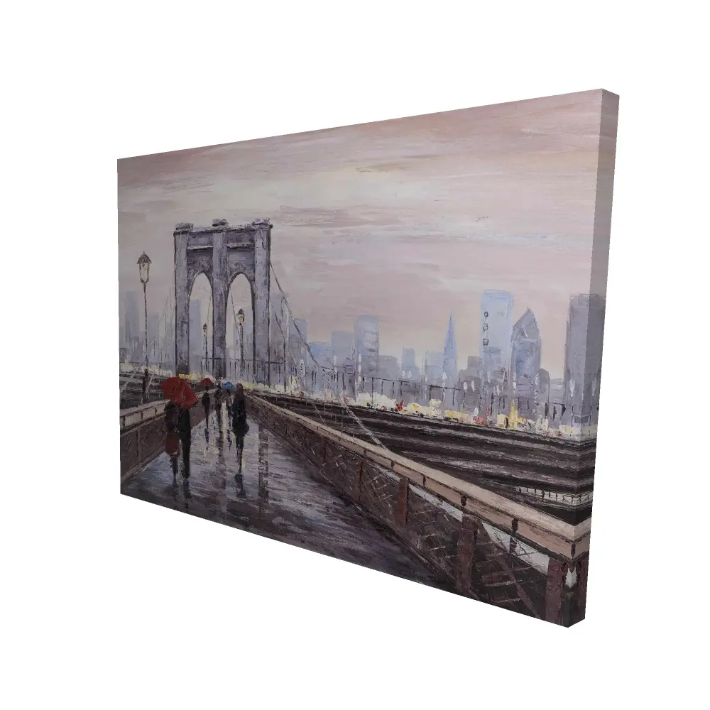 360 Stand Black Contemporary Brooklyn Bridge Photo Print - 36x48 in., Urban Life Vibe Artistic Artwork Decoration, Room Home Wall Decor for Wall Display, Print Wall Arts, Rectangle Wall Arts