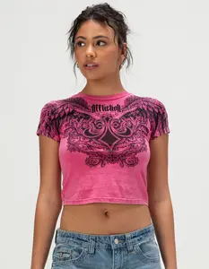 AFFLICTION Omen Womens Baby Tee