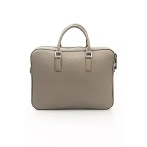Cerruti 1881 Gray Leather Messenger Bag