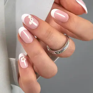 CurvLife Oval Press-On Nails Collection – Fresh Pastel Colors, Floral Designs, Soft Pink, Nude & Nature-Inspired Styles, Glossy Jelly Finish, Reusable Non-Toxic Nails for Everyday Spring Wear