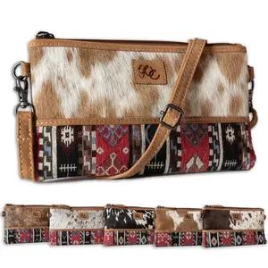 Mystery Cow Print Crossbody Bag for Women Western Shoulder Purses Hair On Cowhide Handbags