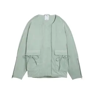 PUMA Womens Yona Twill Jacket Athletic Outerwear Casual - Green