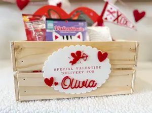 Personalized Valentine Delivery Box for Kids | Special Delivery Wooden Crate