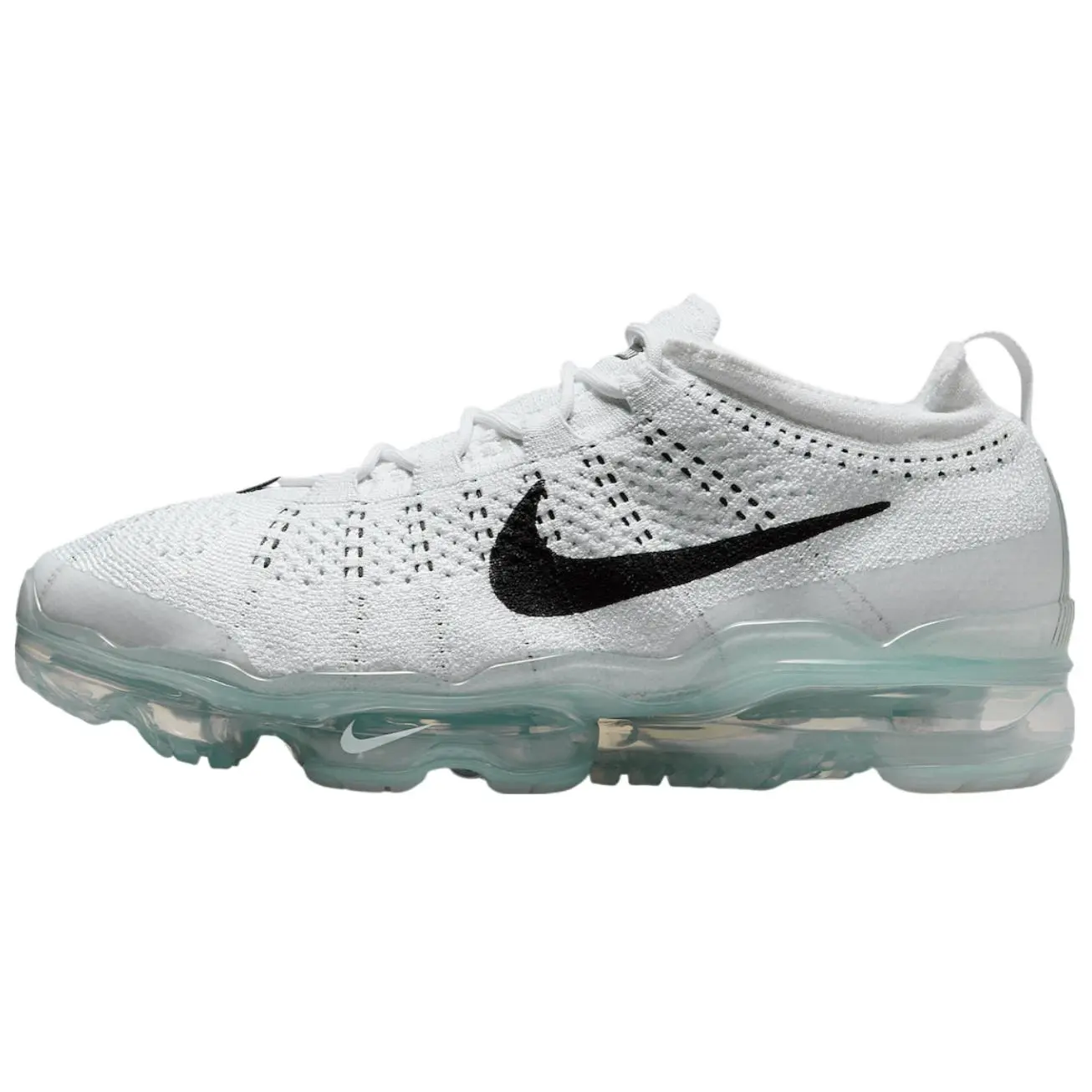 Nike Air VaporMax 2023 Flyknit Athletic Shoe - 'White Pure Platinum Black' Sports Footwear, Performance Sneaker, Men's/Women's Sports Shoes, Breathable, Casual, Cushion, Unisex, Lightweight, True Size, Light Training, Snug Secure, Visible Sole