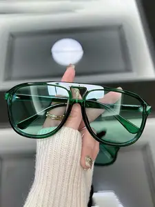Unisex Fashionable Tinted Lens Sunglasses, Trendy Square Sunglasses for Everyday Use, Fashion Accessories for Outdoor Activities, Fashionable Frames Sunglasses