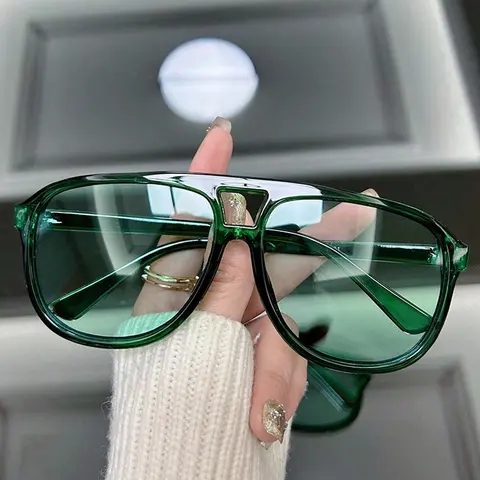Unisex Fashionable Tinted Lens Sunglasses, Trendy Square Sunglasses for Everyday Use, Fashion Accessories for Outdoor Activities, Fashionable Frames Sunglasses