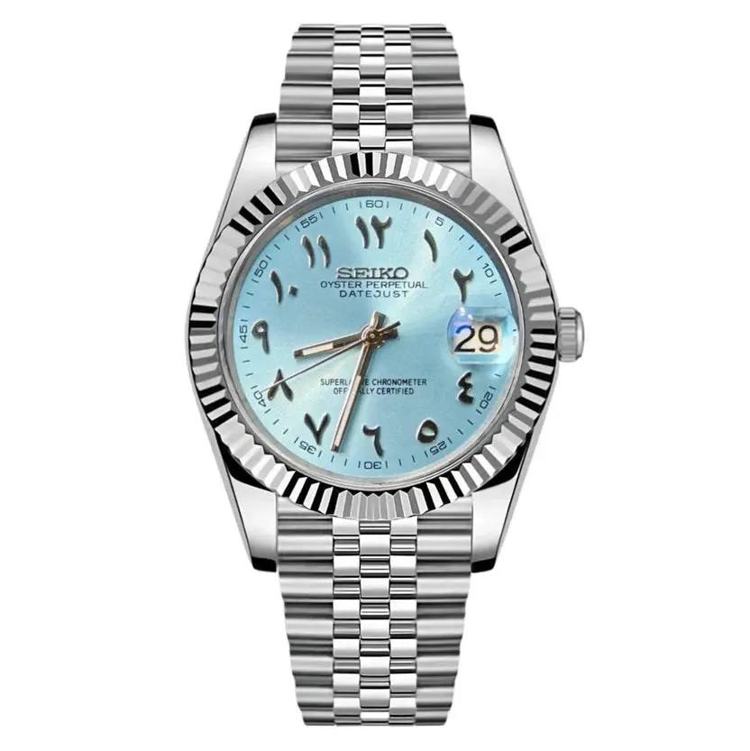 Seiko Date Mod Ice Blue Arabic Watch