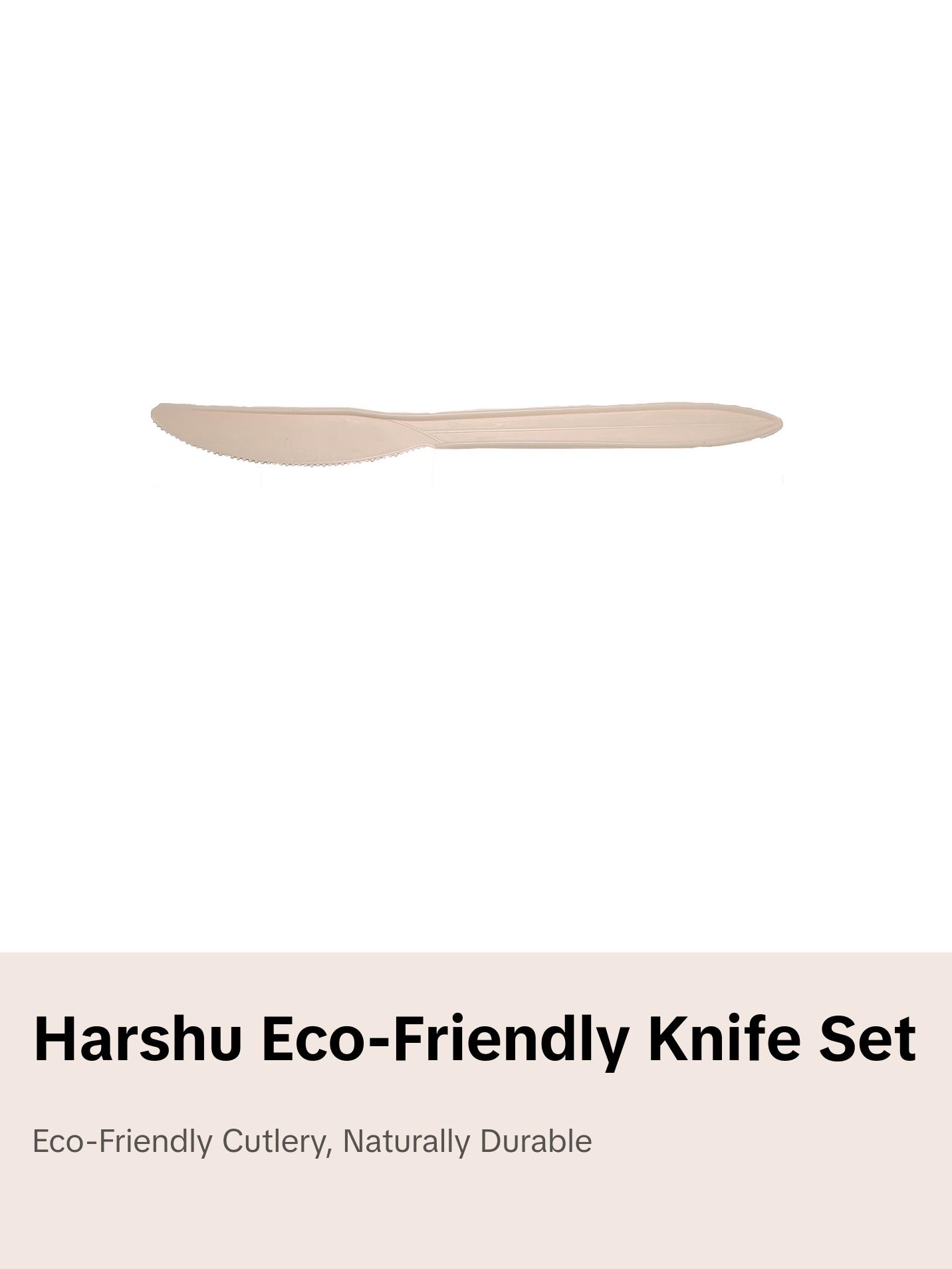 HARSHU Eco-Friendly Cornstarch 6.5” Disposable Knife Set (100 per pack)