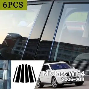 For Mercedes Benz M Class W164 2006-2011 2007 2008 Bright Black Carbon Fibre Window Door Waterproof B C Sticker