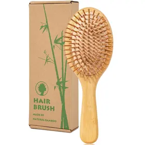 Hair brush, Natural Bamboo Paddle Detangling Hairbrush, Massage Scalp Thick/Thin/Curly/Dry Hair For Women & Men Yellow