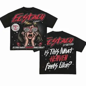 Y2K Graphic "Ecstacy Heaven Sound Like" Personalize Printed Tshirt Casual Cotton Menswear T-Shirt Top Small T