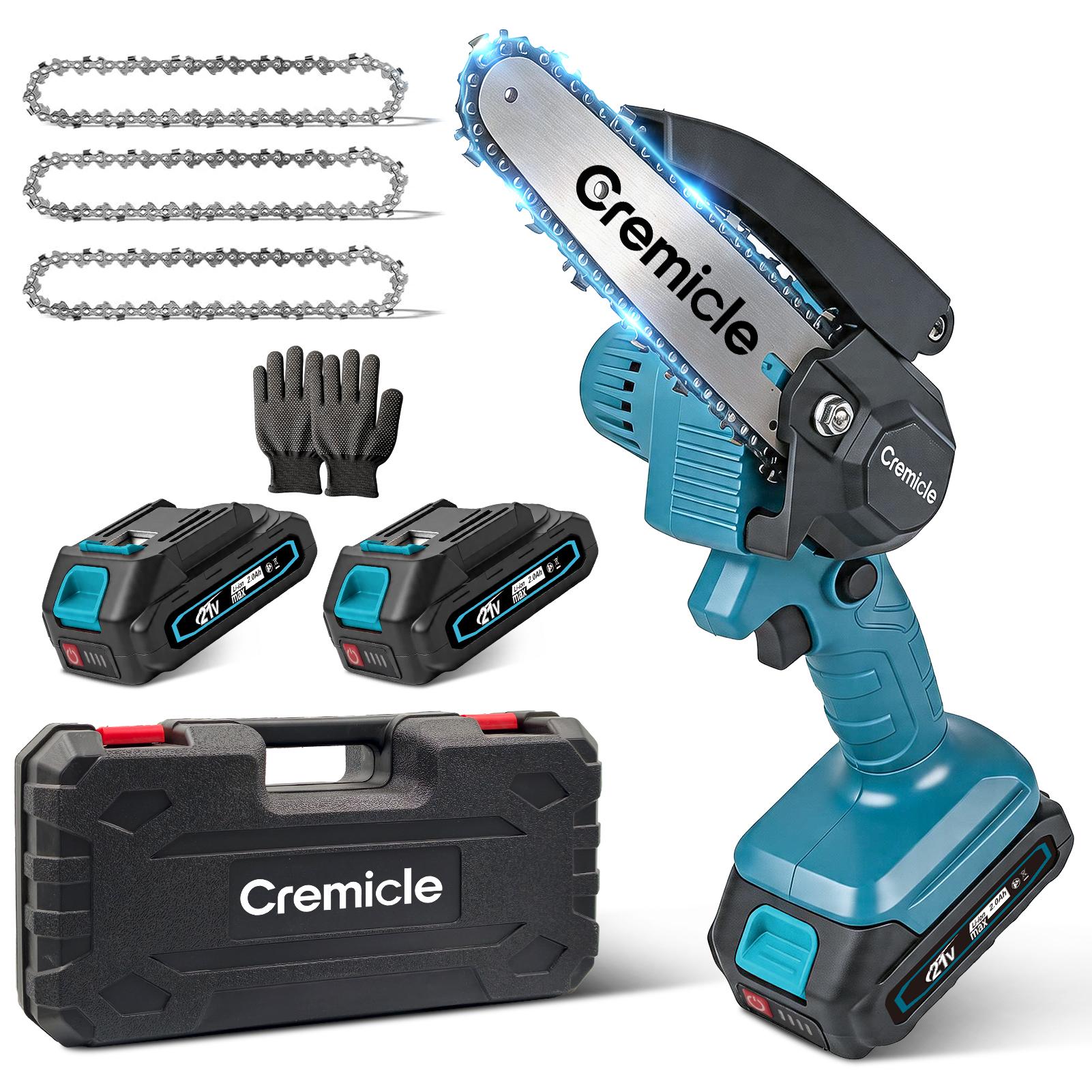 Mini Chainsaw, 6-inch Mini Chainsaw Cordless, Handheld Electric Power Chain Saw with 2 Batteries, for Tree Trimming Wood Cutting