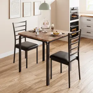 Dining Table Set for 2,Square Table and 2 Chairs Space Saving Compact Dinette Set for Small Spaces Kitchen Dining Room Apartment Breakfast Nook 29.1 x 29.1 x  30inches
