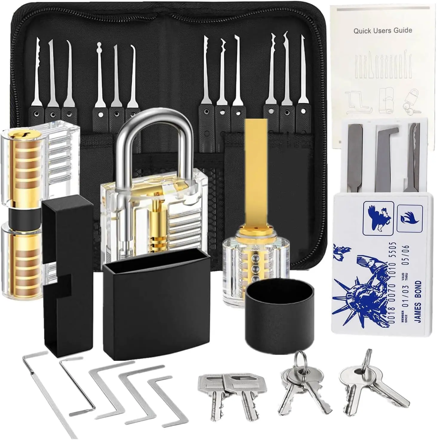 34-Piece Lock Set For Storage And Picking - Stainless Steel Padlocks, Anti Pick Anti-Theft Picking ResistantFence, 6 Keyed Locks For Shed, Garage, And Fence