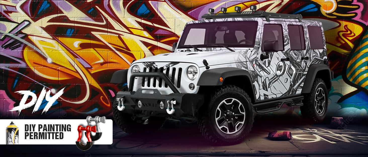 Push Bumpers for Trucks Compatible with 2007-2025 Jeep Wrangler JK JL JKU JLU & Gladiator JT | Yzona