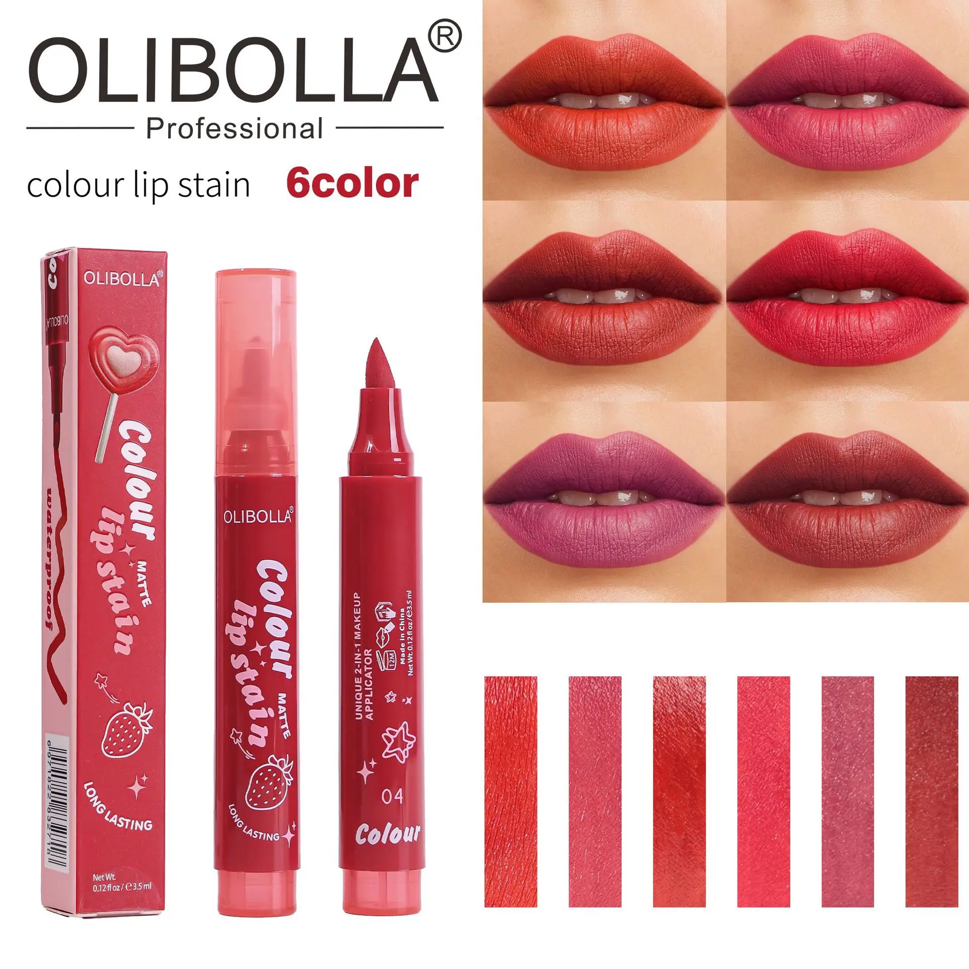Olibolla 2-in-1 Matte Lip Kit, Long-Lasting Transfer-Proof Lipstick & Lipgloss Set with Lip Liner for Bold Looks, On-the-Go Touch-Ups
