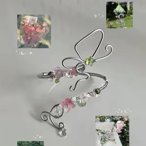 Pinky Garden Arm Cuff – Handmade Fairycore Jewelry, Summer Arm Cuff, Aesthetic Arm Bracelet