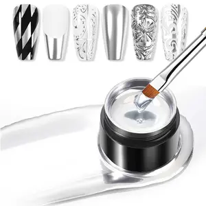 Osnailmall Nail Metal Gel Nail Polish, Chrome Gel Polish, Silver Color Painting Gel Nail Art Supplies, Semi-Permanent Manicure Varnish, Gel Form, Uv