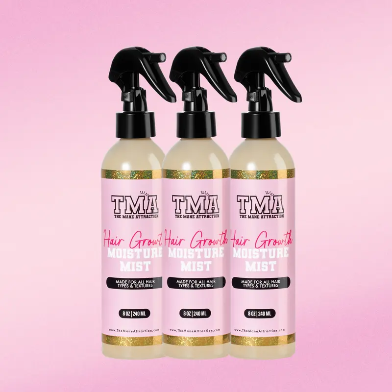Daily Hair Growth Moisture Mist Spray 3-Pack (240ml Each) - Leave-In Conditioner, Moisturizer, Frizz Control, Haircare Essential for Thicker Fuller Hair Growth