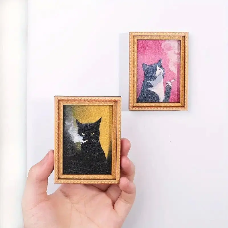 Vintage Frame Style Cat Refrigerator Magnets, Unique Design, Perfect Home Decor & Gift, Multiple Styles Available, Cute Magnets For Fridge, Fridge Magnets, Kitchen