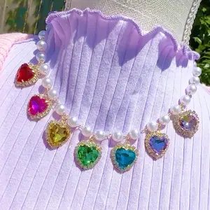 Rainbow heart princesscore necklace