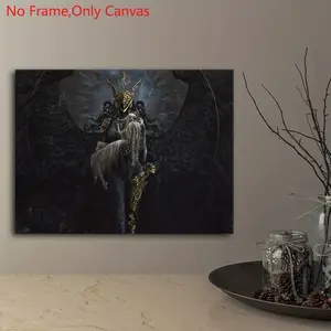 frameless canvas painting print poster, Unframed Art Print, Classic dark fantasy digital illustration art,Elden Ring Cold of eternity,gift for video game lovers,gift for bedroom,office,living room,dorm hallway,kitchen,mural,wall decoration,room decor