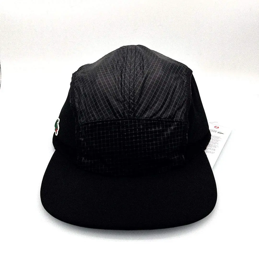 Lacoste Black 5 Panel Hat Nylon