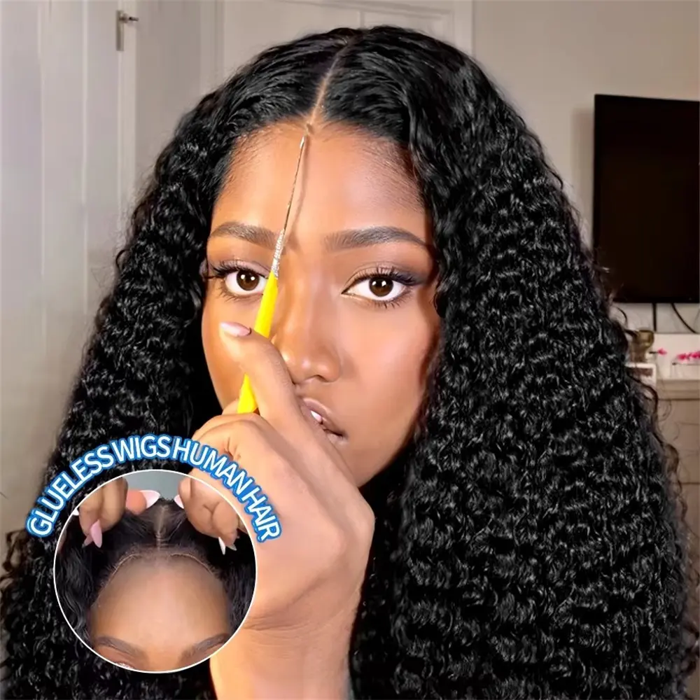 New Glueless Wigs Deep Wave Human Hair Wig 5x5 6x4 Pre-Cut Curly Water Wave Lace Closure Wigs Brazilian 7x5 Glueless Wig Ready Go For Woman summerwins