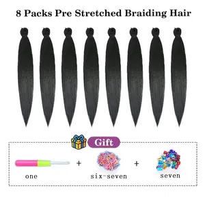2~8 Packs Straight synthetic  Kinky Curly Hair  HeatCurl Friendly & Damage atural Lookfor Dreadlocks, Twists,  Supplies,Versatile Hairstyles flexible Tousled cosplay colorful Synthetic Hair Weave long natural hairpiece american woman daily Pre Cut Wig