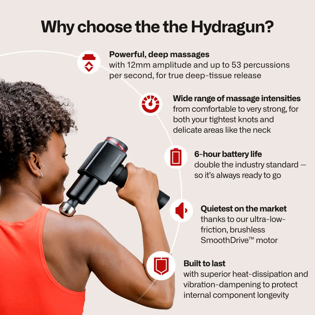 massage gun vibrates too much Hydragun | Quietest Massage Gun | Muscle Gun Electrical Massager | DOMS,  Soreness, Aches, For Neck Back Quads Shoulders Feet | High Amplitude High  Stall Force | Massage Device Aerospace Grade Aluminum
