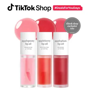 Nooni Korean Apple Lip Tint Stain Duo/Trio Bundle | Glossy Lip Stain, Tinting & Long Lasting, Moisturizing Lip Care, Hydrate Lipgloss, Travel-Friendly, Smooth Oil Moisture, All Skin Types Travelfriendly Smoothing