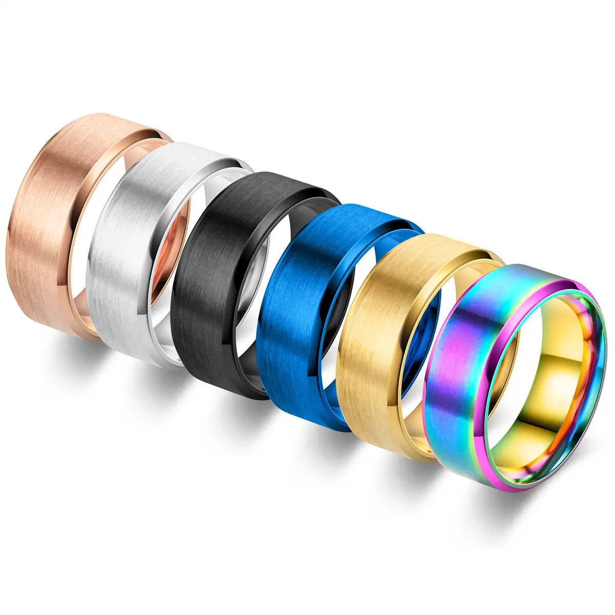 2025 Jewelry Design 3 Colors Classic 8mm Tungsten Mens Ring Surface Brushed Stainless Steel Ring for Women Wedding Band Couples Jewelry Accessories