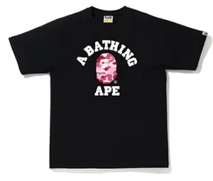 BAPE ABC Camo College Tee Black Pink