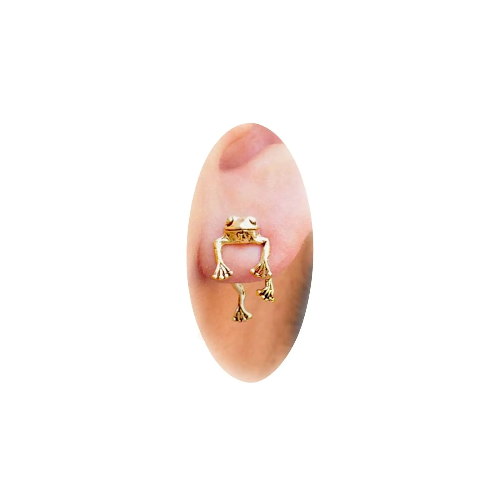 A3：gold frog earrings