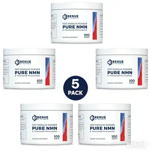 5pack Renue by Science NMN (Nicotinamide Mononucleotide) Pure Powder NAD+ Supplement for Energy, Focus, Mitochondrial Health